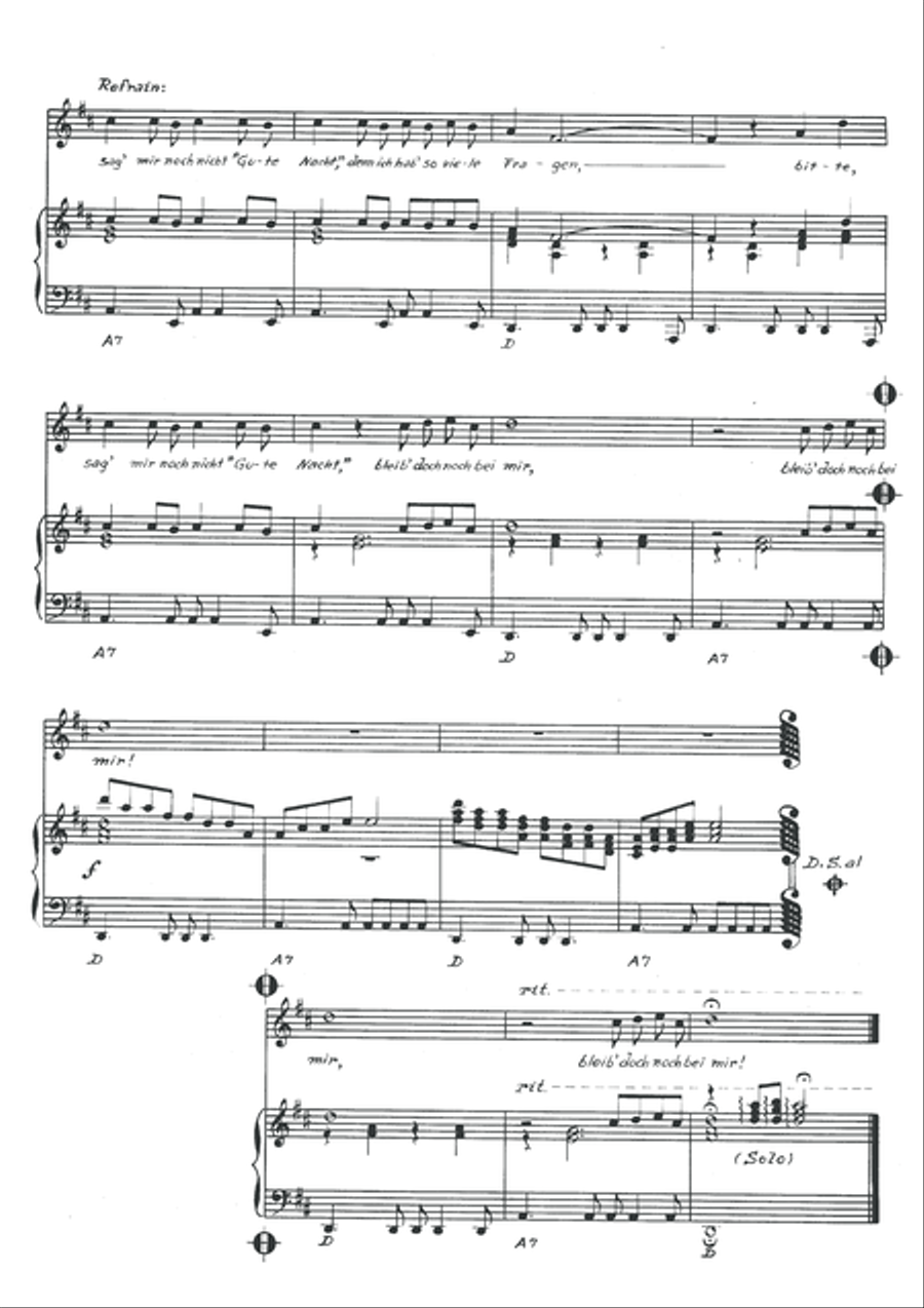 Sag' mir noch nicht Gute Nacht Piano, Vocal scores gallery preview page 4