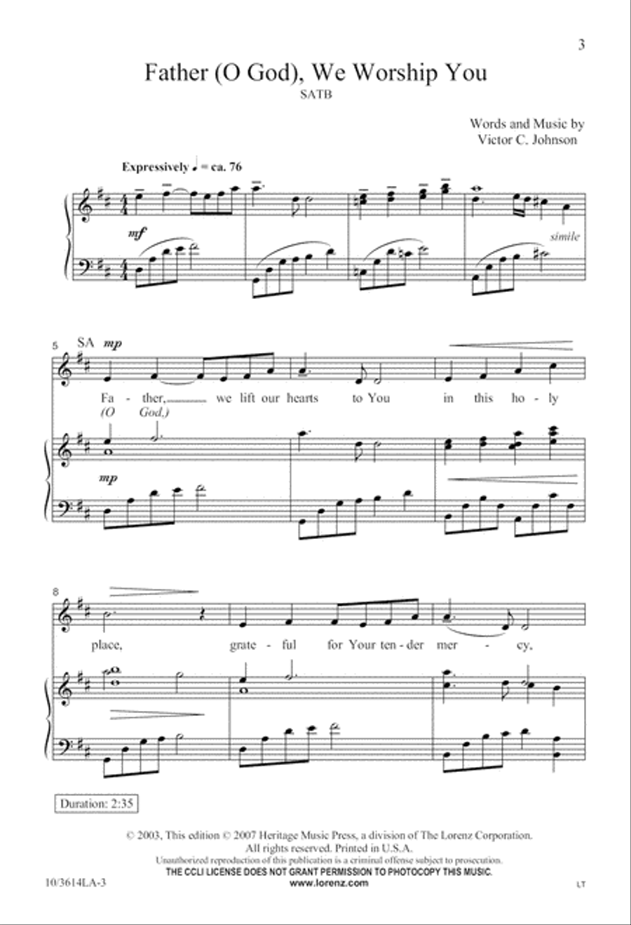 Father, We Worship You 4-Part scores gallery preview page 4
