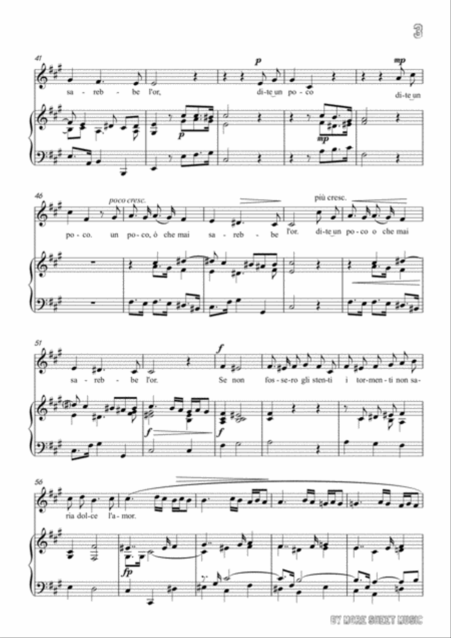 Perti-Se non fossero gli stenti in f sharp minor,for Voice and Piano Voice Solo scores gallery preview page 5