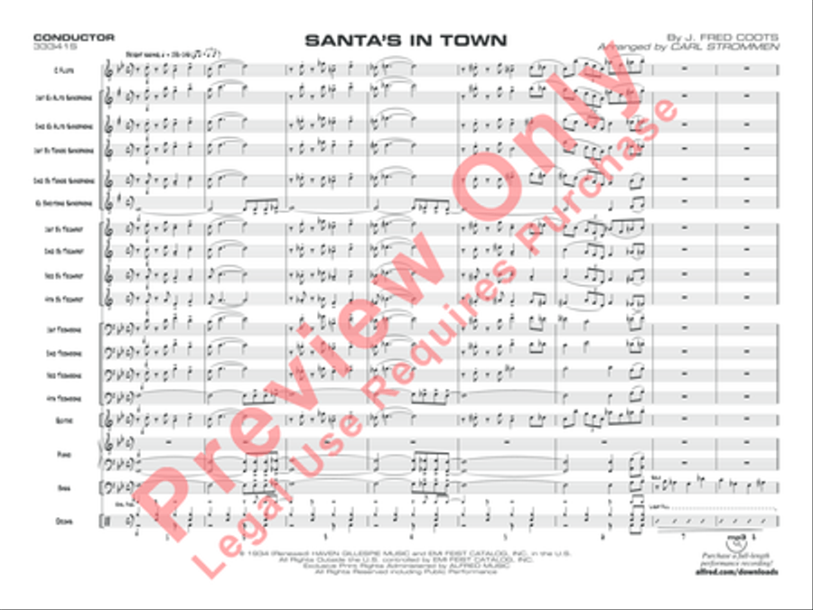 Santa's in Town Santa's in Town Jazz Ensemble scores gallery preview page 4
