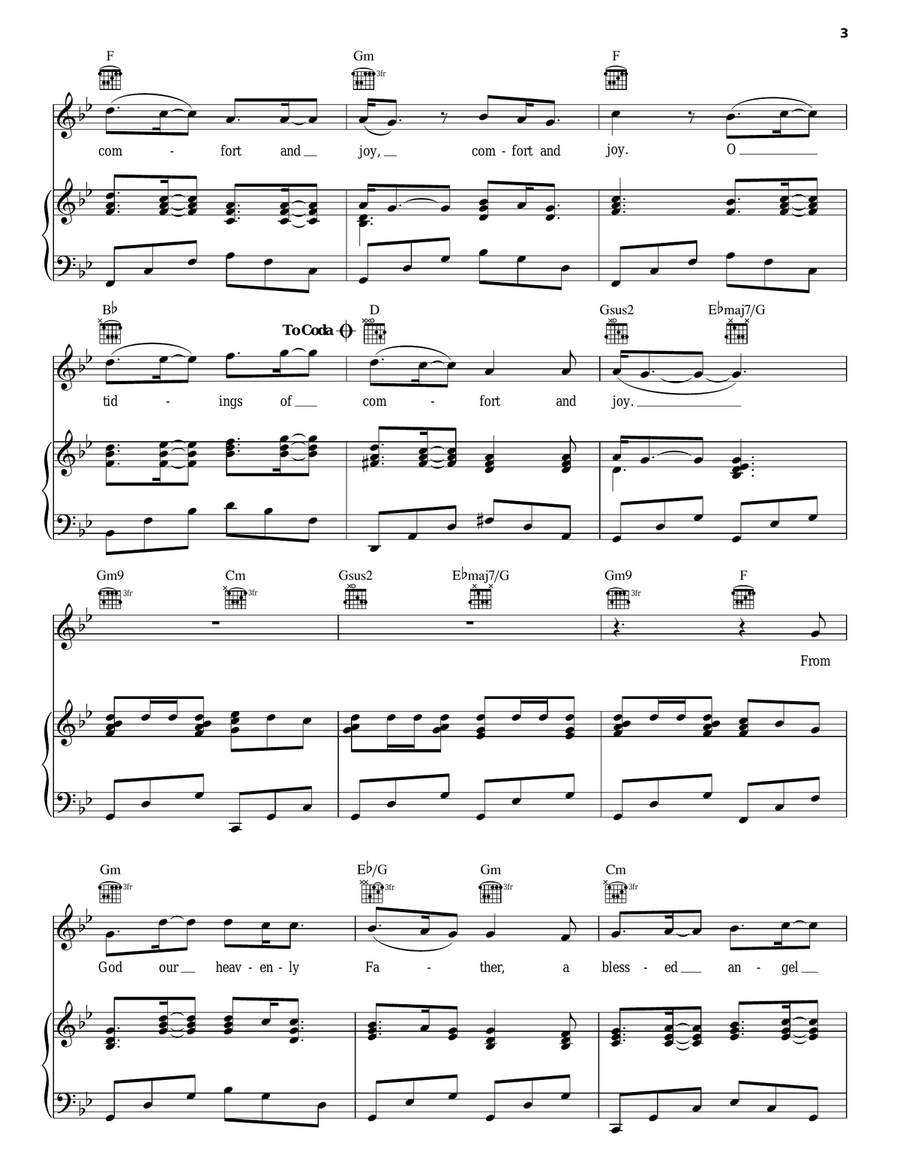 God Rest Ye Merry Gentlemen Piano, Vocal, Guitar scores gallery preview page 3