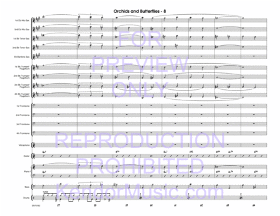 Orchids And Butterflies (Full Score) Jazz Ensemble scores gallery preview page 9