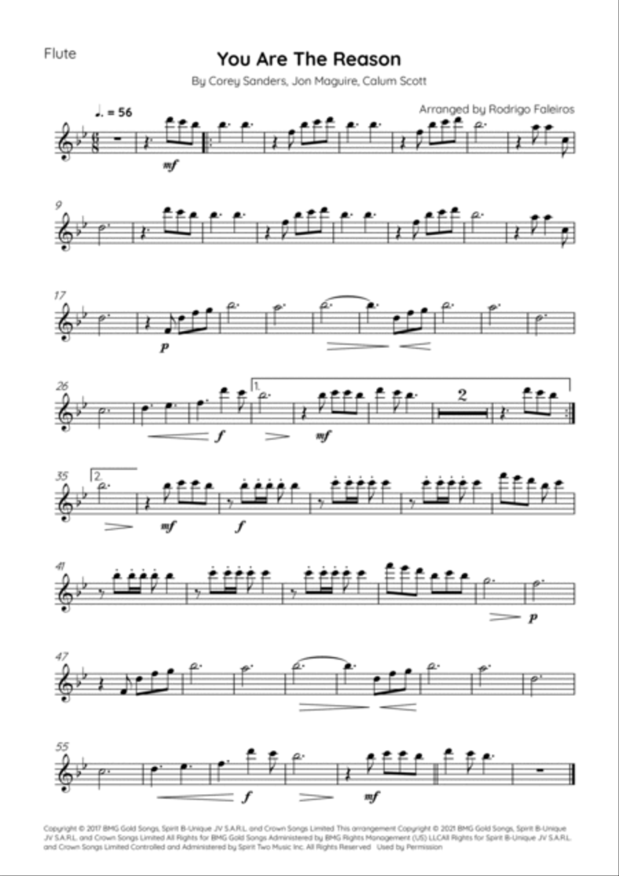 You Are The Reason Woodwind Quartet scores gallery preview page 4