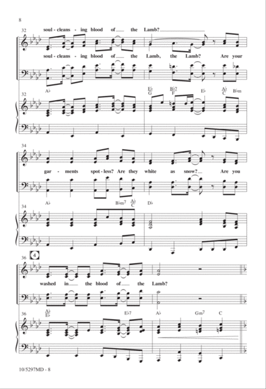 The Blood of Jesus Medley 4-Part scores gallery preview page 7