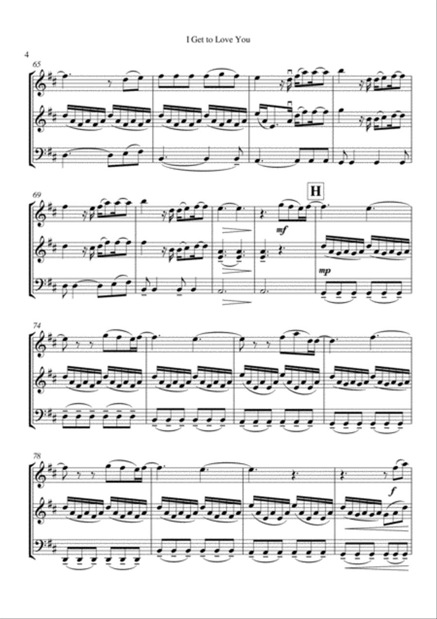 I Get To Love You String Trio scores gallery preview page 5