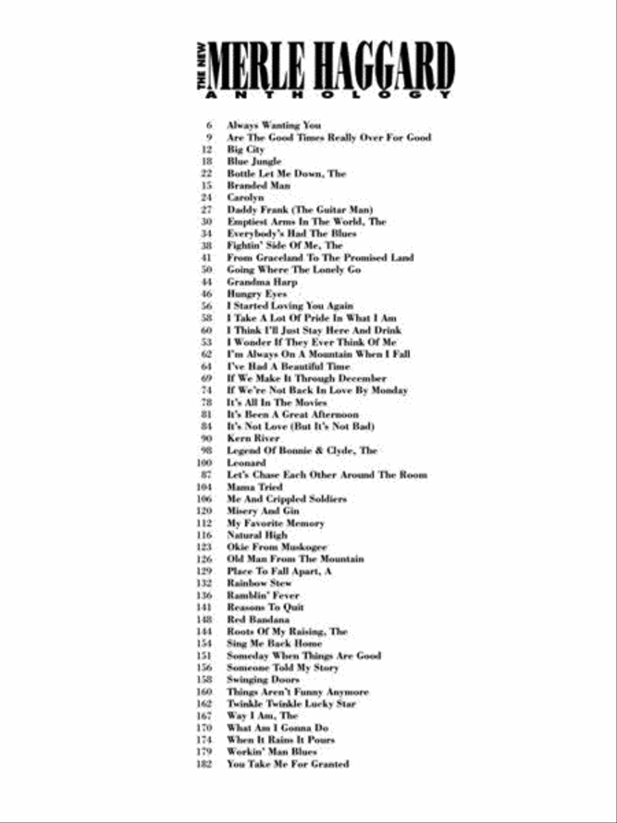 The New Merle Haggard Anthology Piano, Vocal, Guitar scores gallery preview page 4