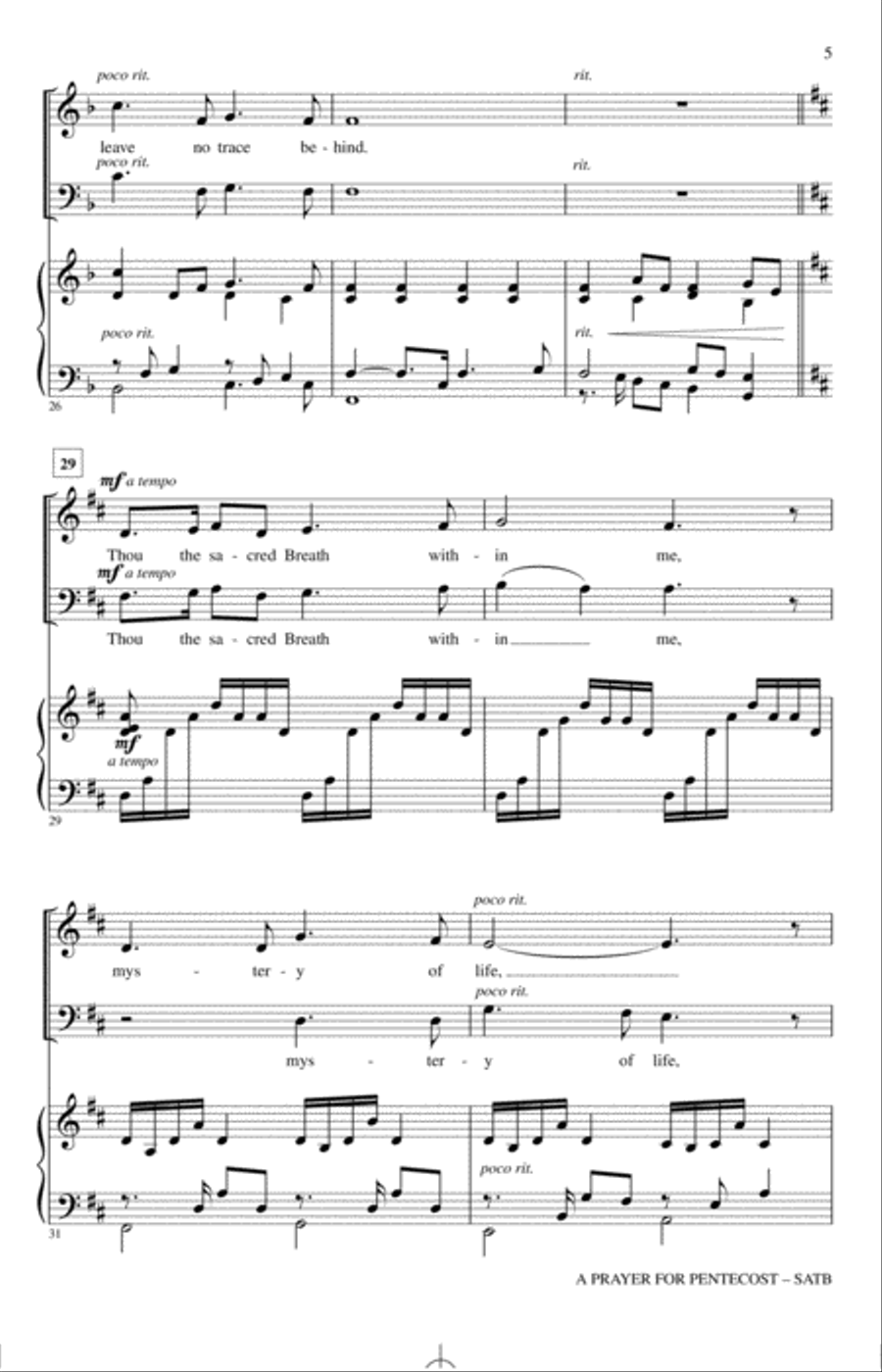 A Prayer For Pentecost 4-Part scores gallery preview page 4