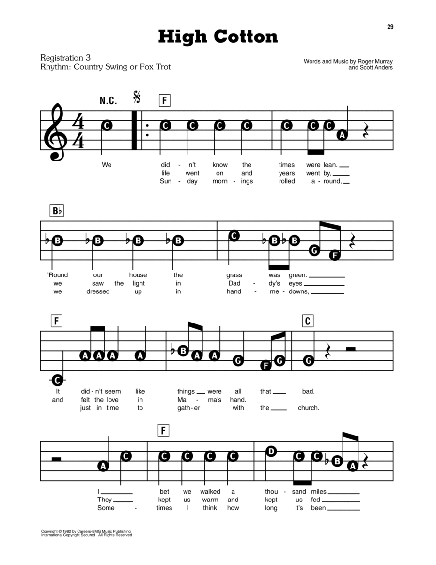 High Cotton Electronic Keyboard scores gallery preview page 1