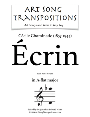 CHAMINADE: Écrin (transposed to A-flat major)
