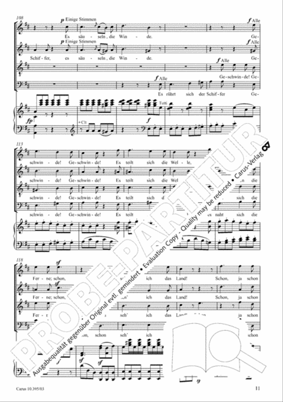 Calm Sea and Prosperous Voyage 4-Part scores gallery preview page 12