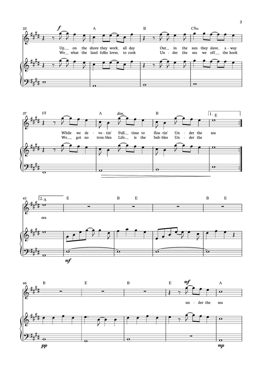 Under The Sea Under The Sea Piano, Vocal scores gallery preview page 3