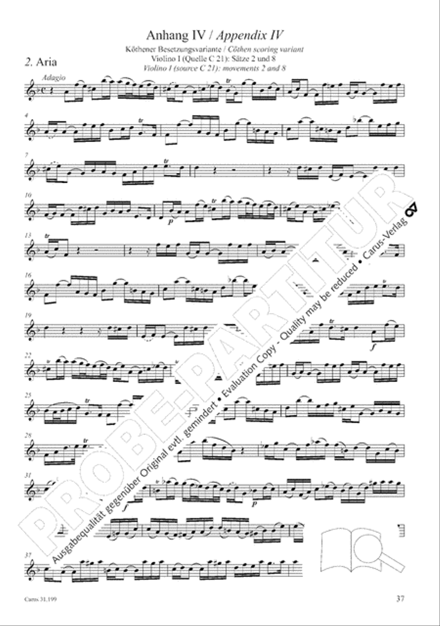 My heart is bathed in blood (Mein Herze schwimmt im Blut) Orchestra scores gallery preview page 38