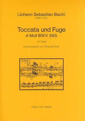 Book cover for Toccata und Fuge für Orgel d-Moll BWV 565 (Urtextausgabe nach der Ringkschen Erstschrift)