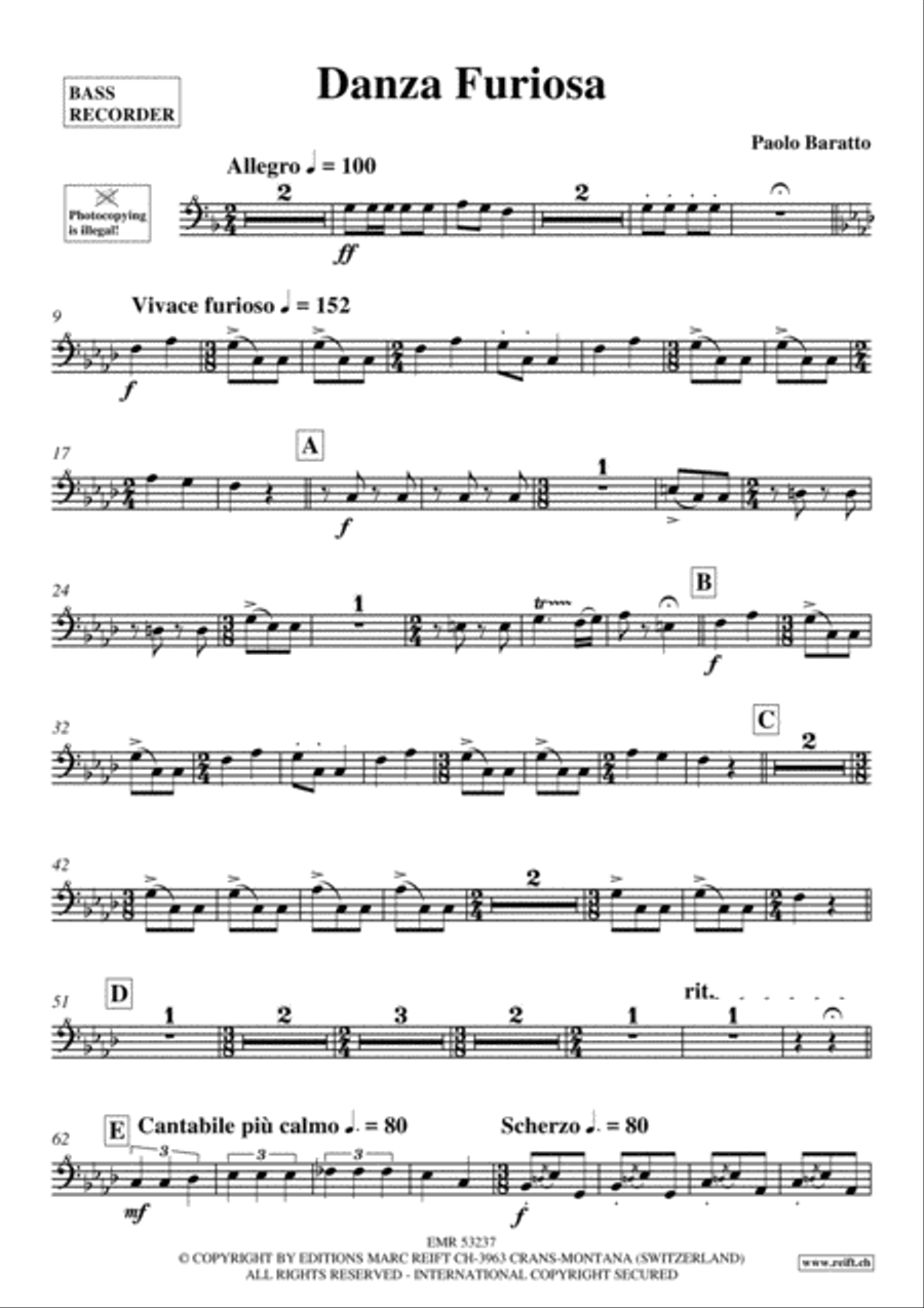 Danza Furiosa Bass Recorder scores gallery preview page 2