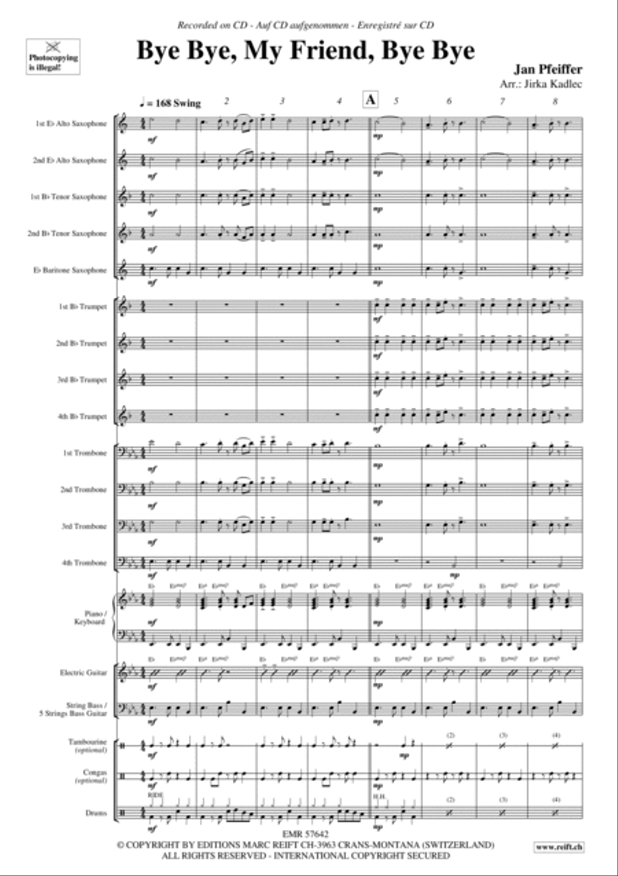 Bye Bye, My Friend, Bye Bye Big Band scores gallery preview page 5