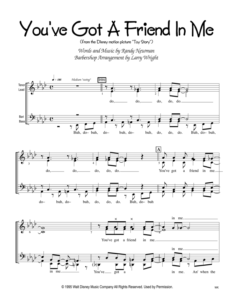 You've Got A Friend In Me SSAA scores gallery preview page 1