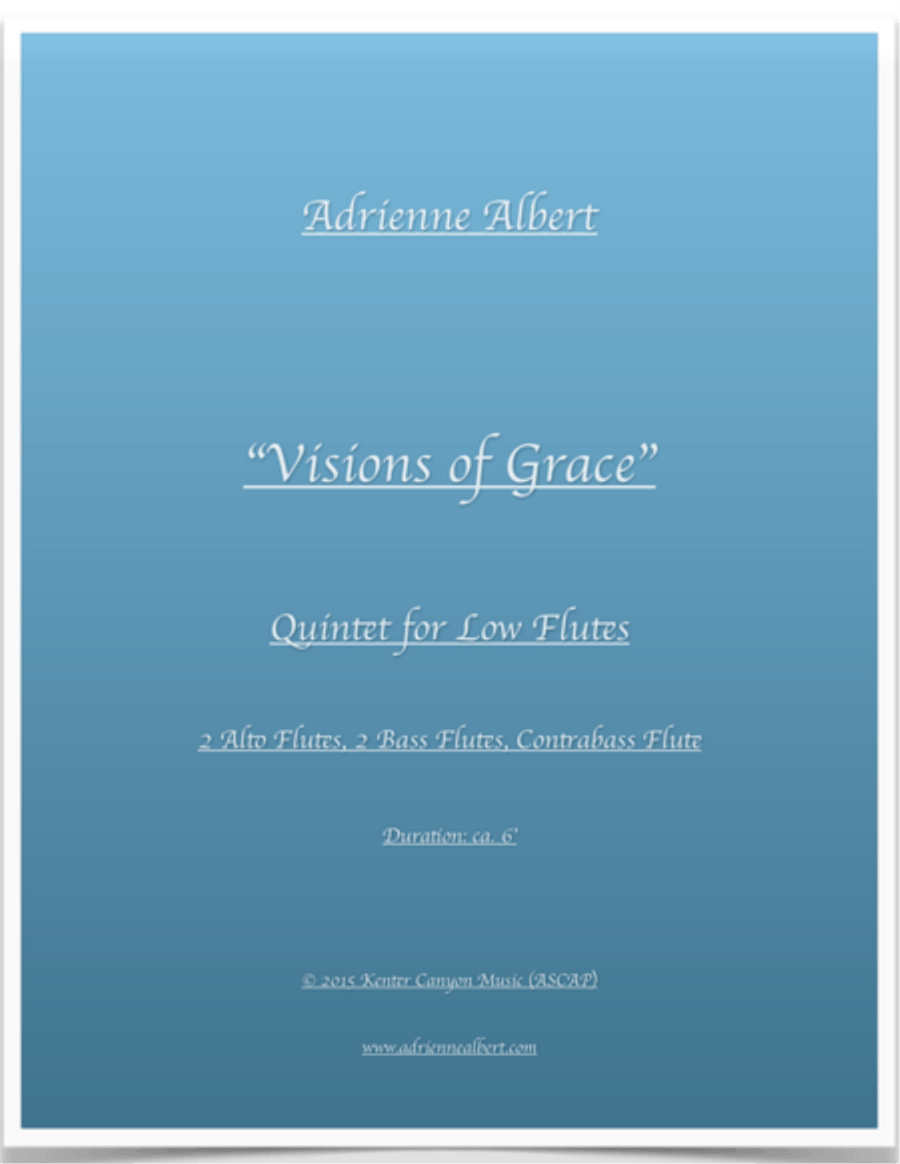 Visions of Grace (2015) Quintet for Low Flutes Small Ensemble scores gallery preview page 1