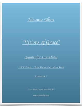 Book cover for Visions of Grace (2015) Quintet for Low Flutes