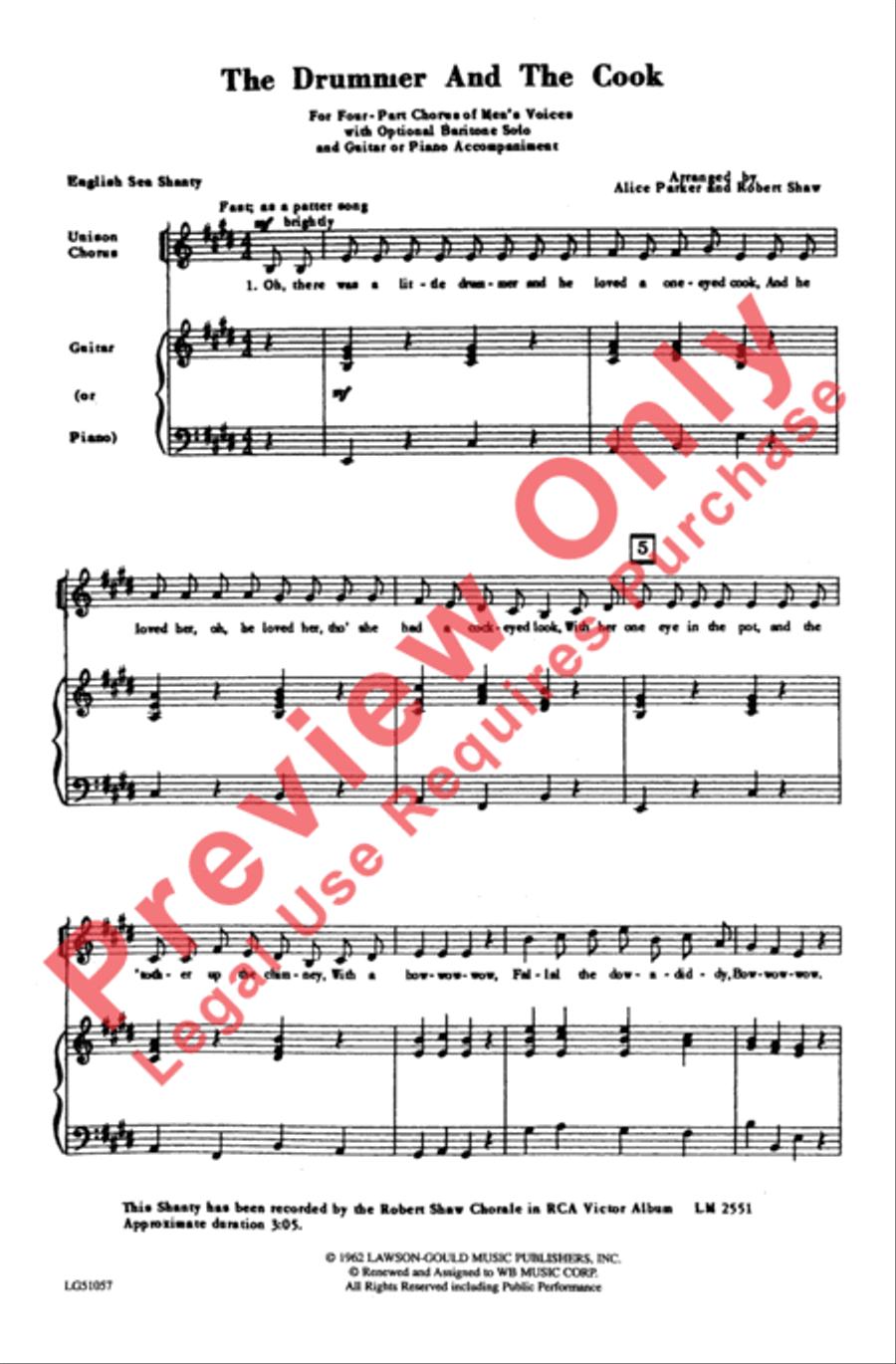 The Drummer and the Cook Men's Choir scores gallery preview page 2