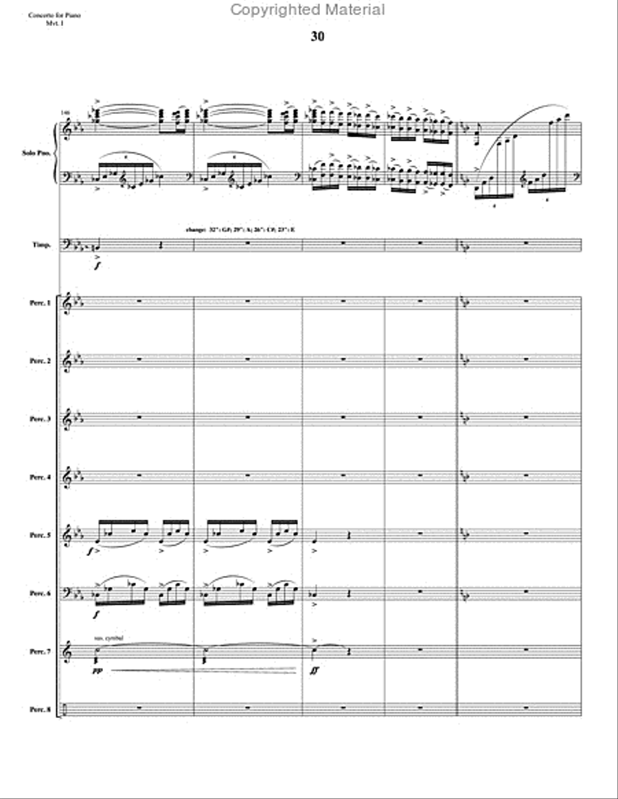 Concerto for Piano and Percussion Orchestra Percussion Ensemble scores gallery preview page 52
