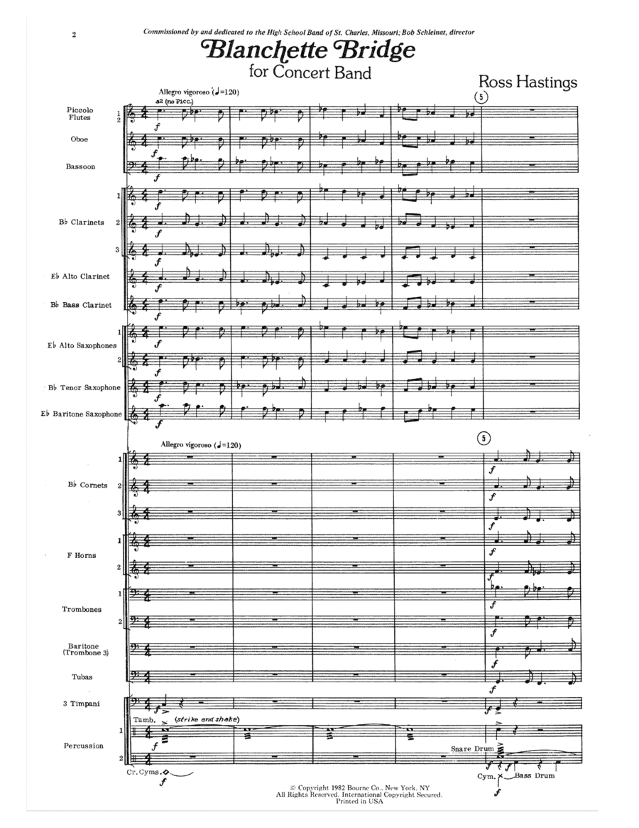 Blanchette Bridge - Full Score Concert Band scores gallery preview page 1