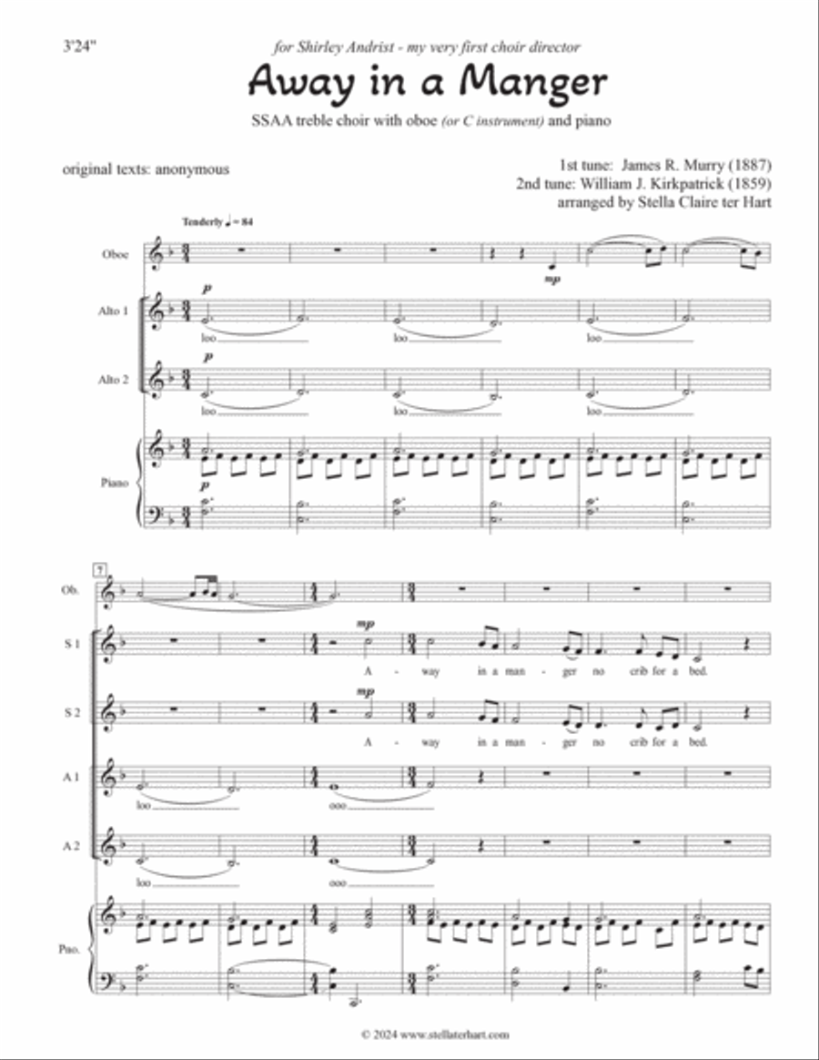 Away in a Manger SSAA scores gallery preview page 2