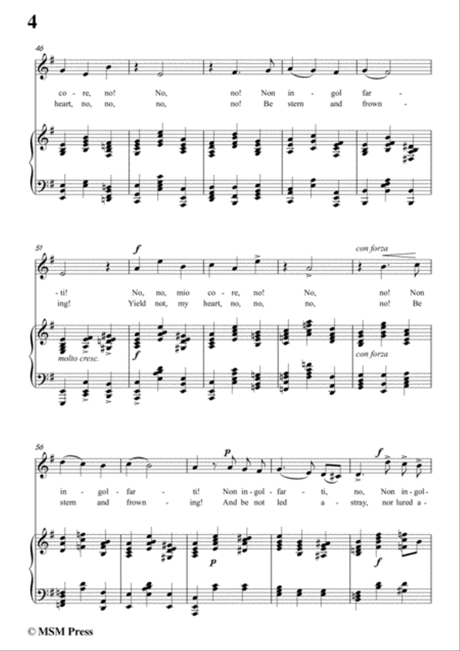 Carissimi-No,no,mio core,from 'A Cantata',in e minor,for Voice and Paino Voice scores gallery preview page 6
