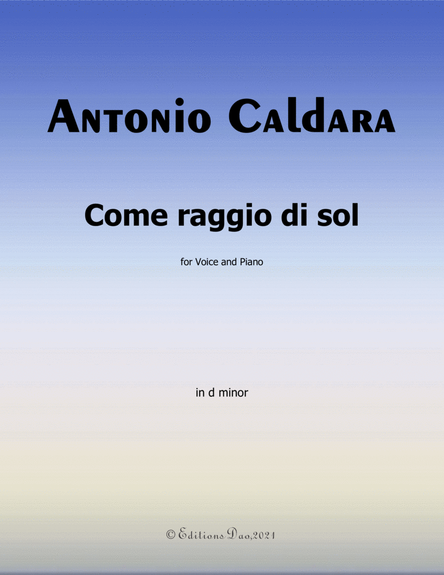 Come raggio di sol,by Caldara,in d minor image number null
