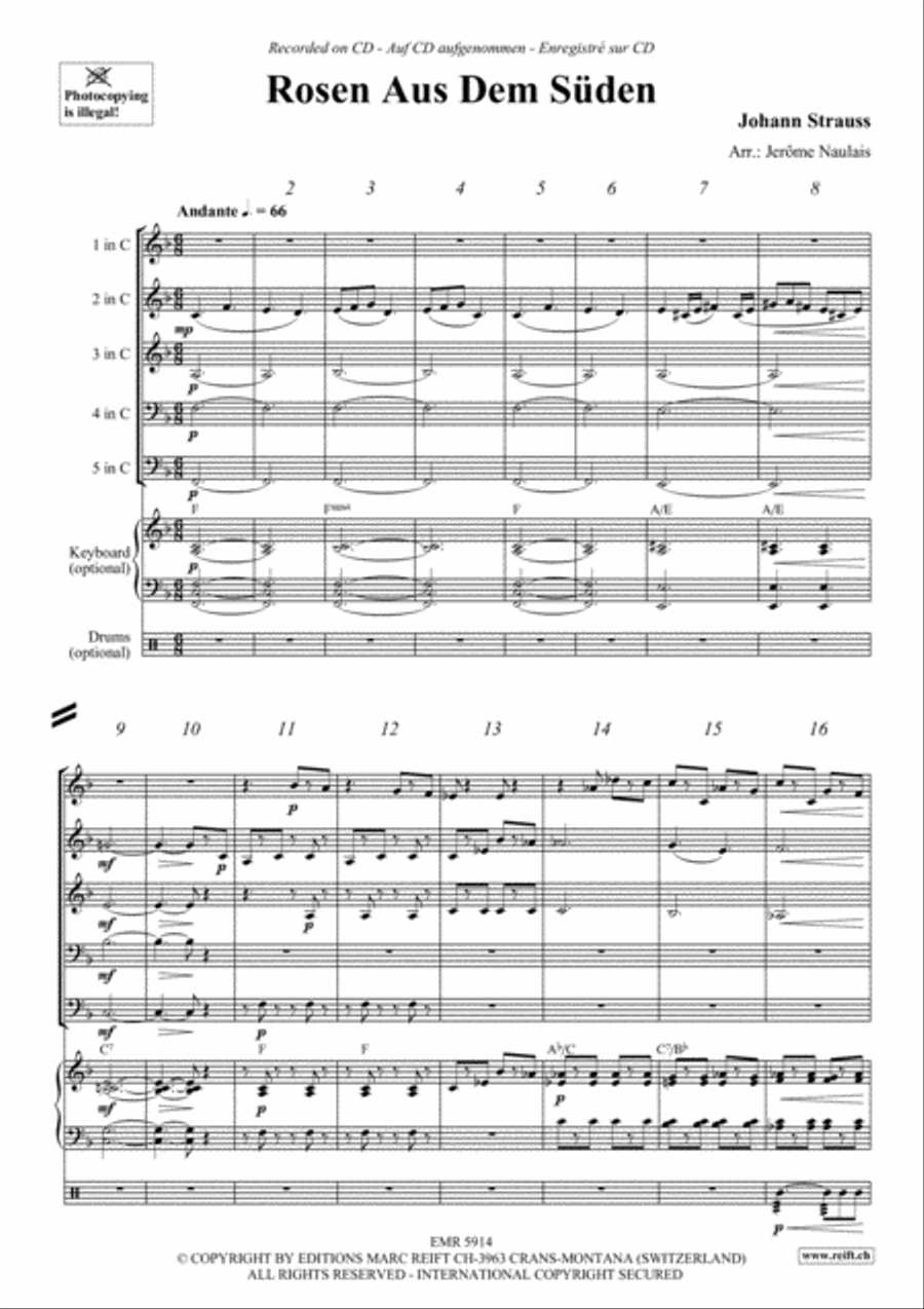 Rosen Aus Dem Suden Brass Band scores gallery preview page 3