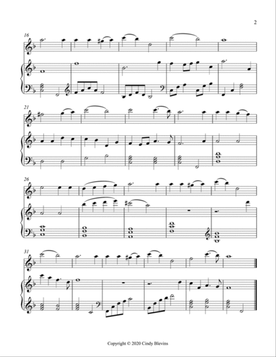 O Little Town Of Bethlehem, Harp and Recorder Recorder scores gallery preview page 3