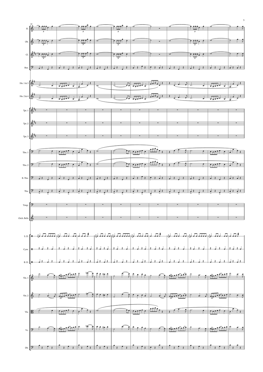 Monegasque (Monaco) National Anthem for Symphony Orchestra (Olympic National Anthem Series) Full Orchestra scores gallery preview page 5