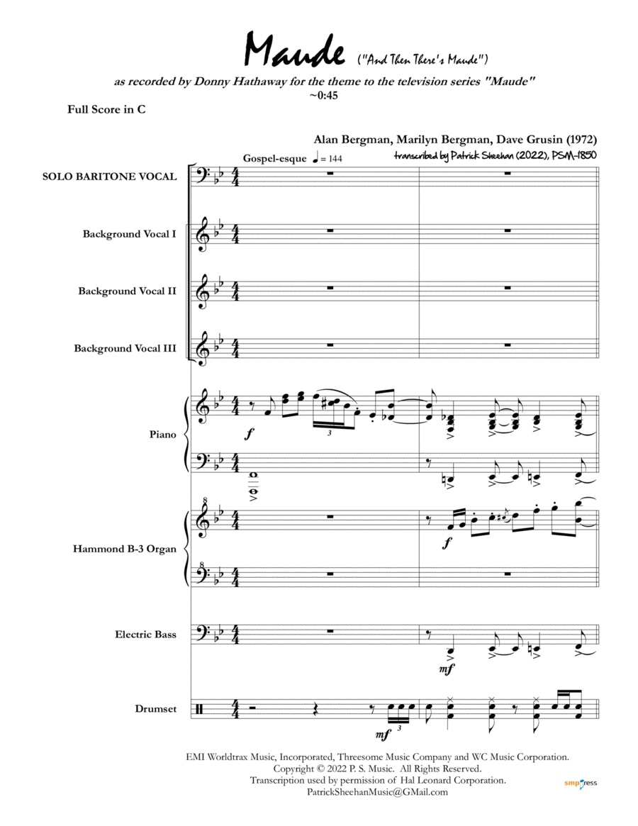 Maude (and Then There's Maude) Large Ensemble scores gallery preview page 1