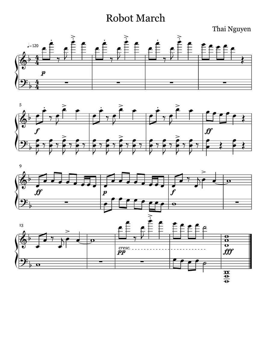 Robot March Piano Solo scores gallery preview page 1