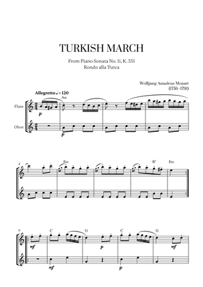 W. A. Mozart - Turkish March (Alla Turca) (with chords) (for Flute and Oboe)