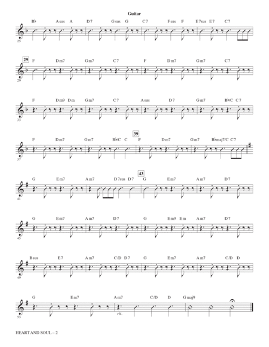 Heart and Soul (arr. Kirby Shaw) - Guitar Choir scores gallery preview page 2
