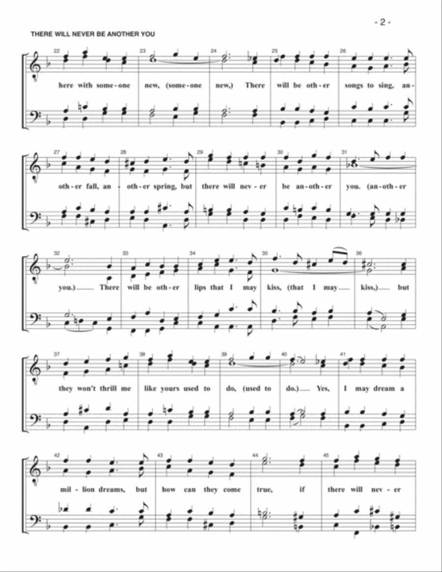 There Will Never Be Another You TTBB scores gallery preview page 2