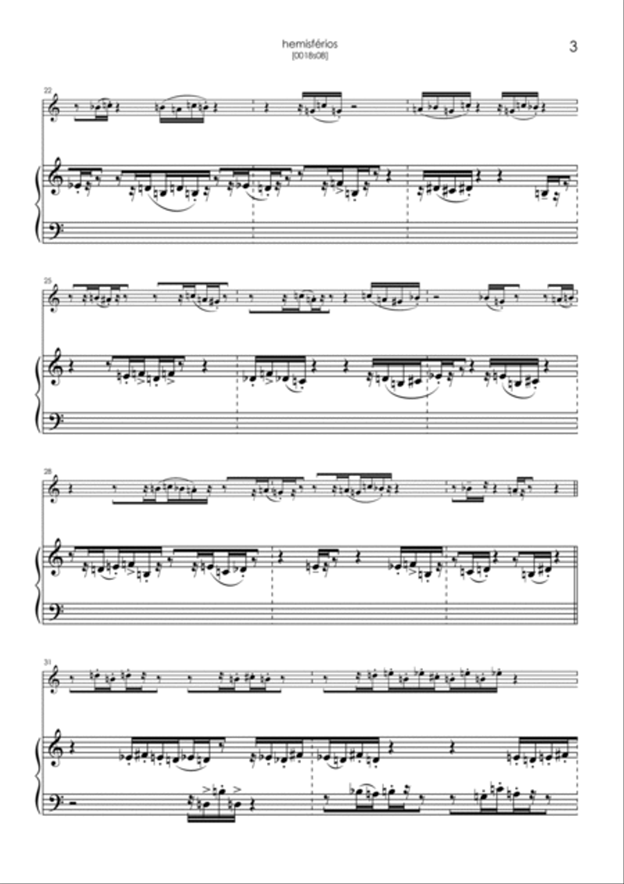 Hemisferios Woodwind Duet scores gallery preview page 3