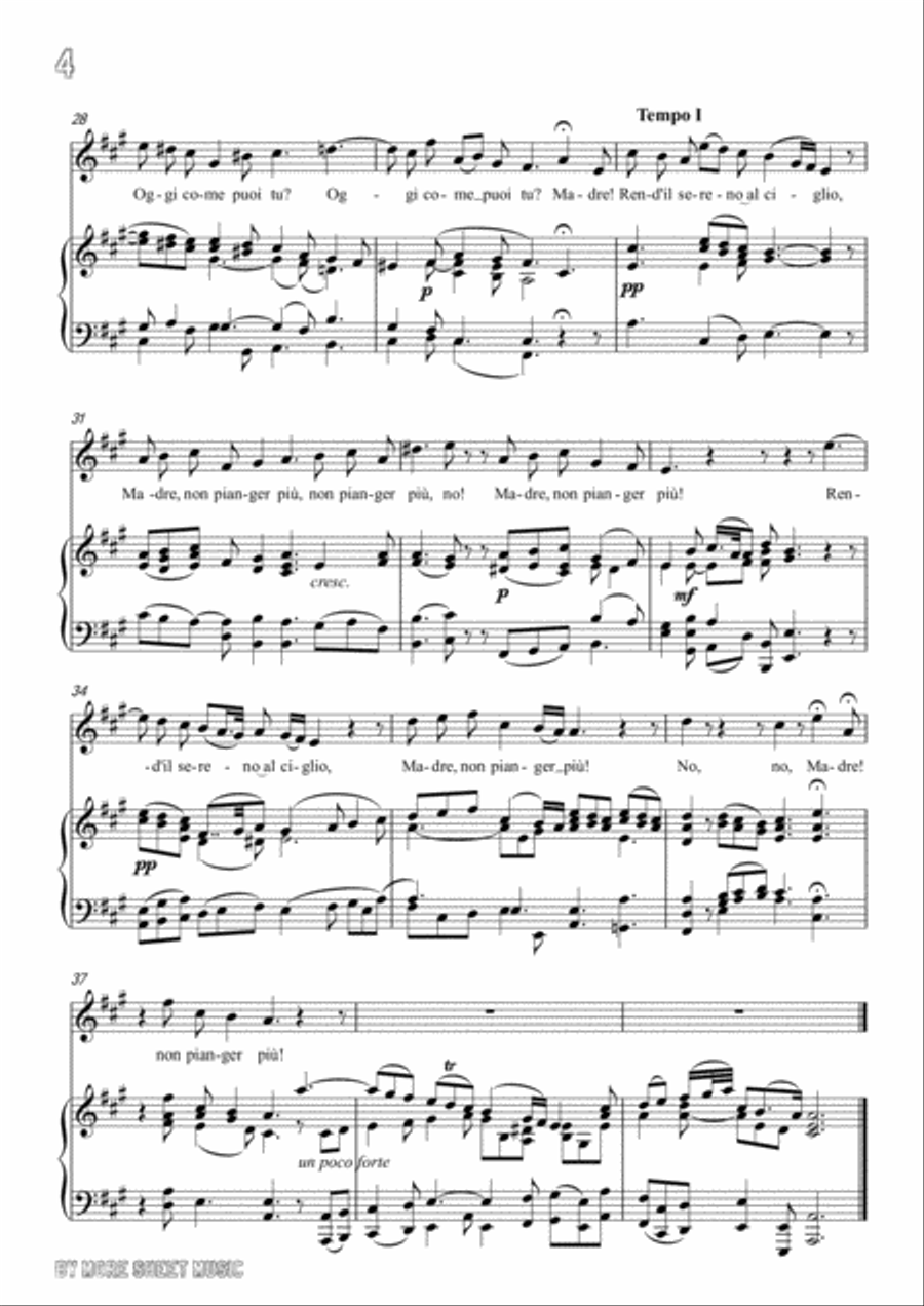 Handel-Rasserena,o Madre…Rend'il sereno al ciglio in e minor,for Voice and Piano Voice Solo scores gallery preview page 6