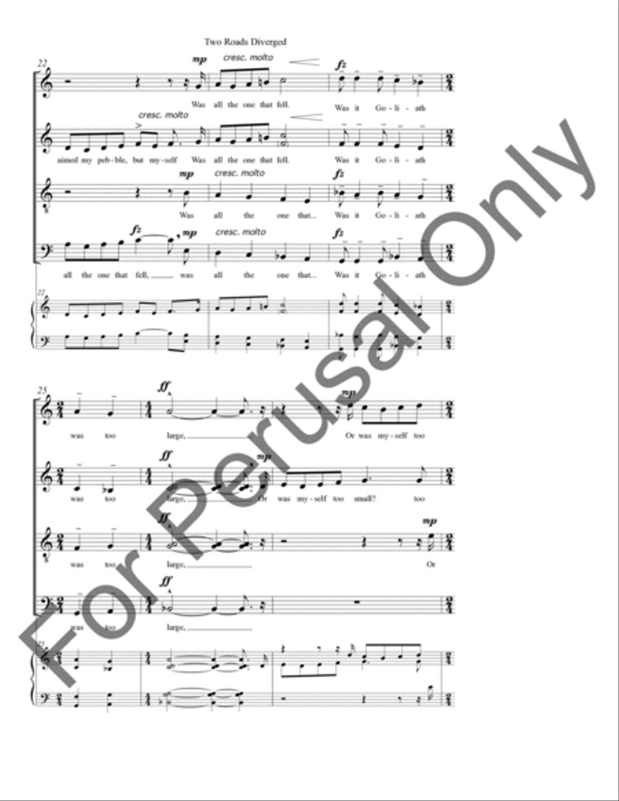 Two Roads Diverged 4-Part scores gallery preview page 6