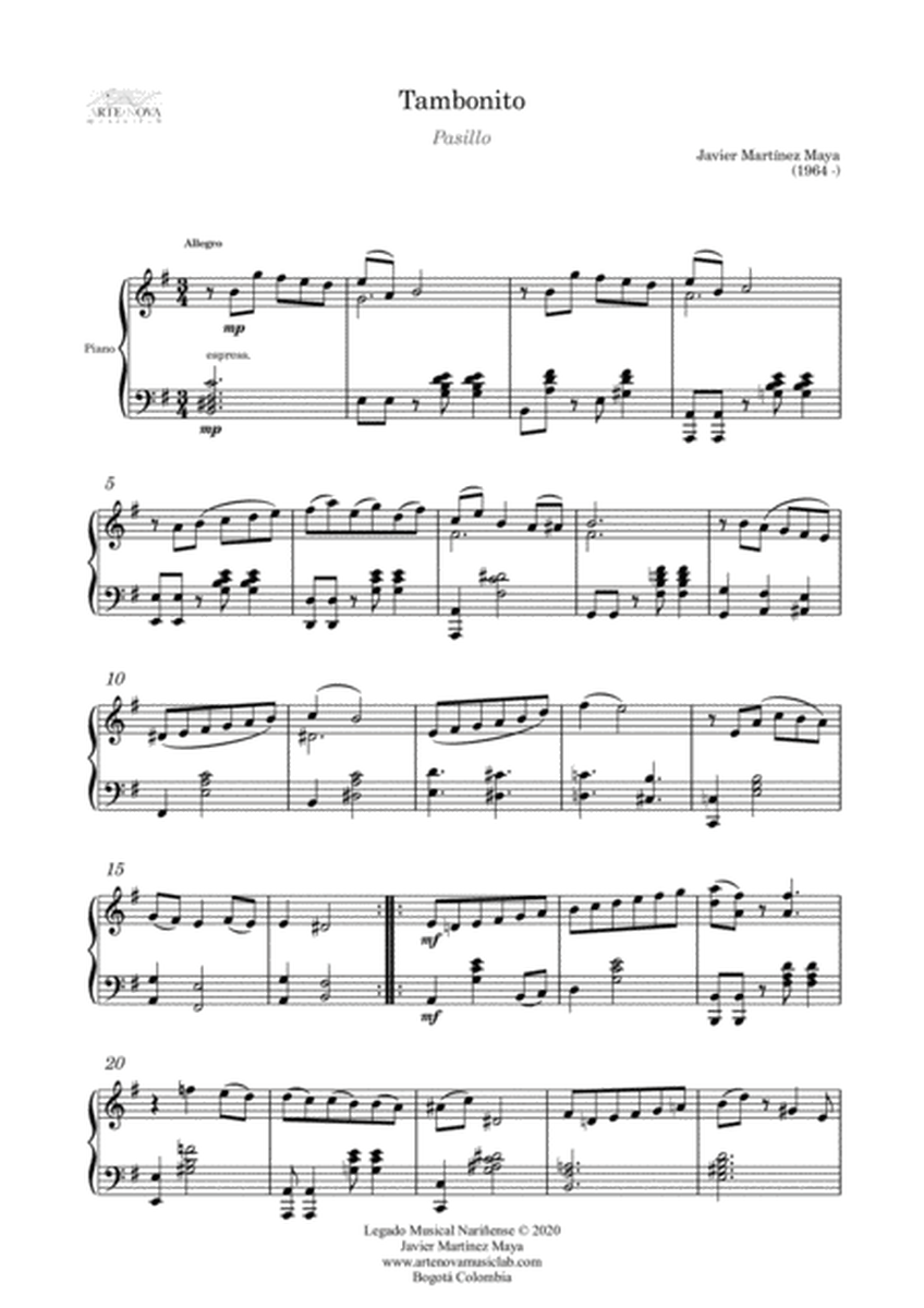Tambonito - Pasillo for Piano (Latin folk Music)