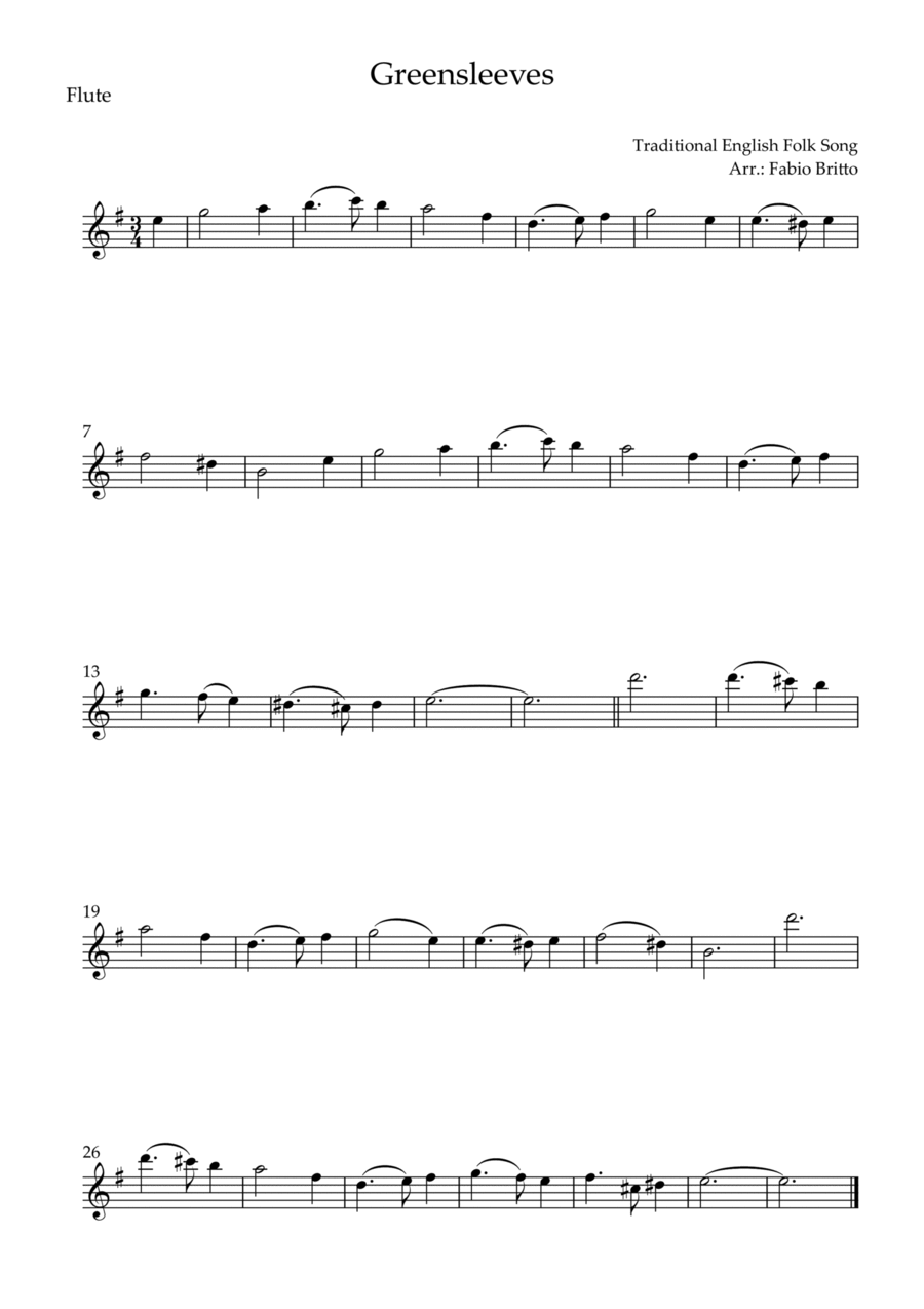 Greensleeves flute new arrivals