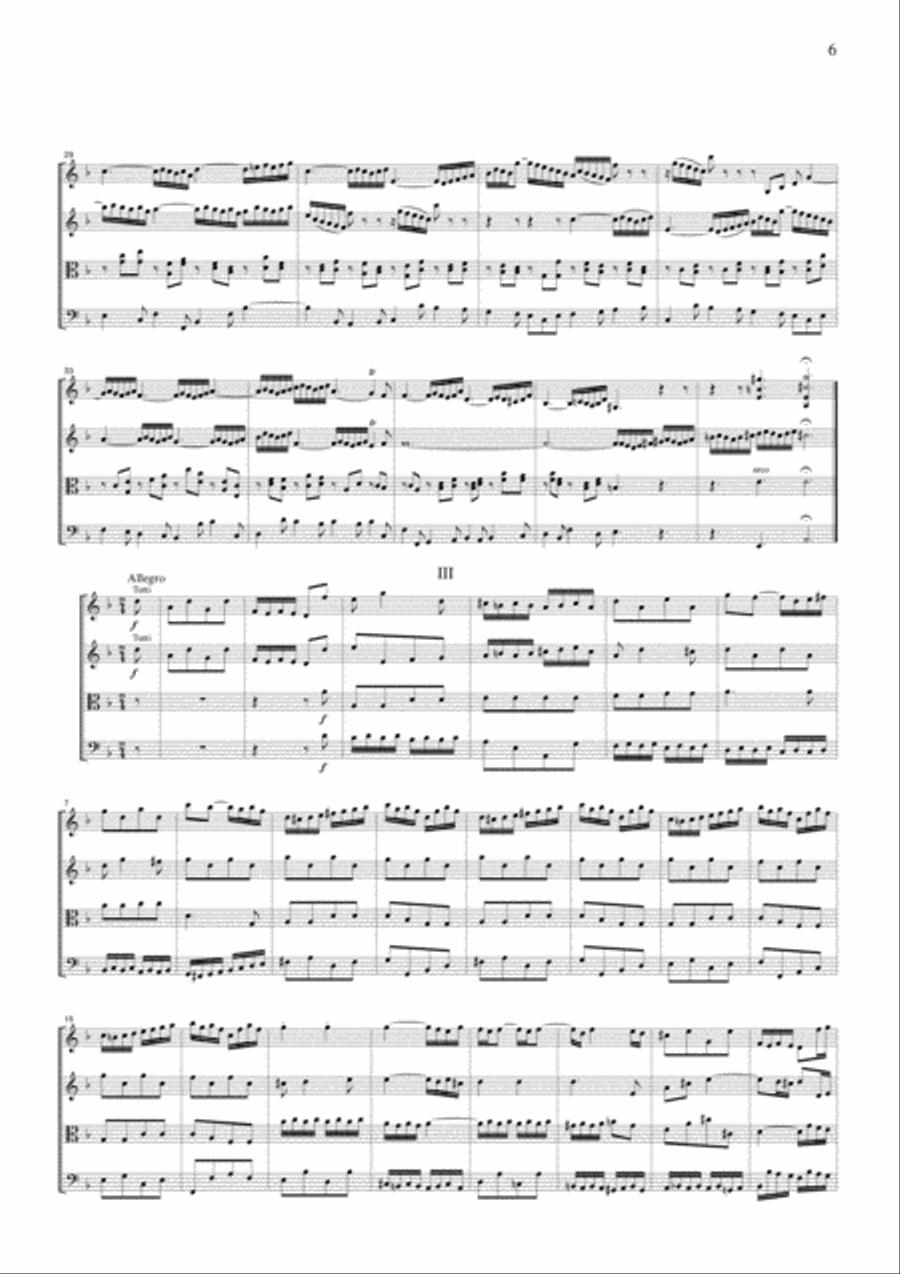 J.S.Bach Concerto for Violin and Oboe in d BWV1060, for string quartet, CB225 String Quartet scores gallery preview page 6