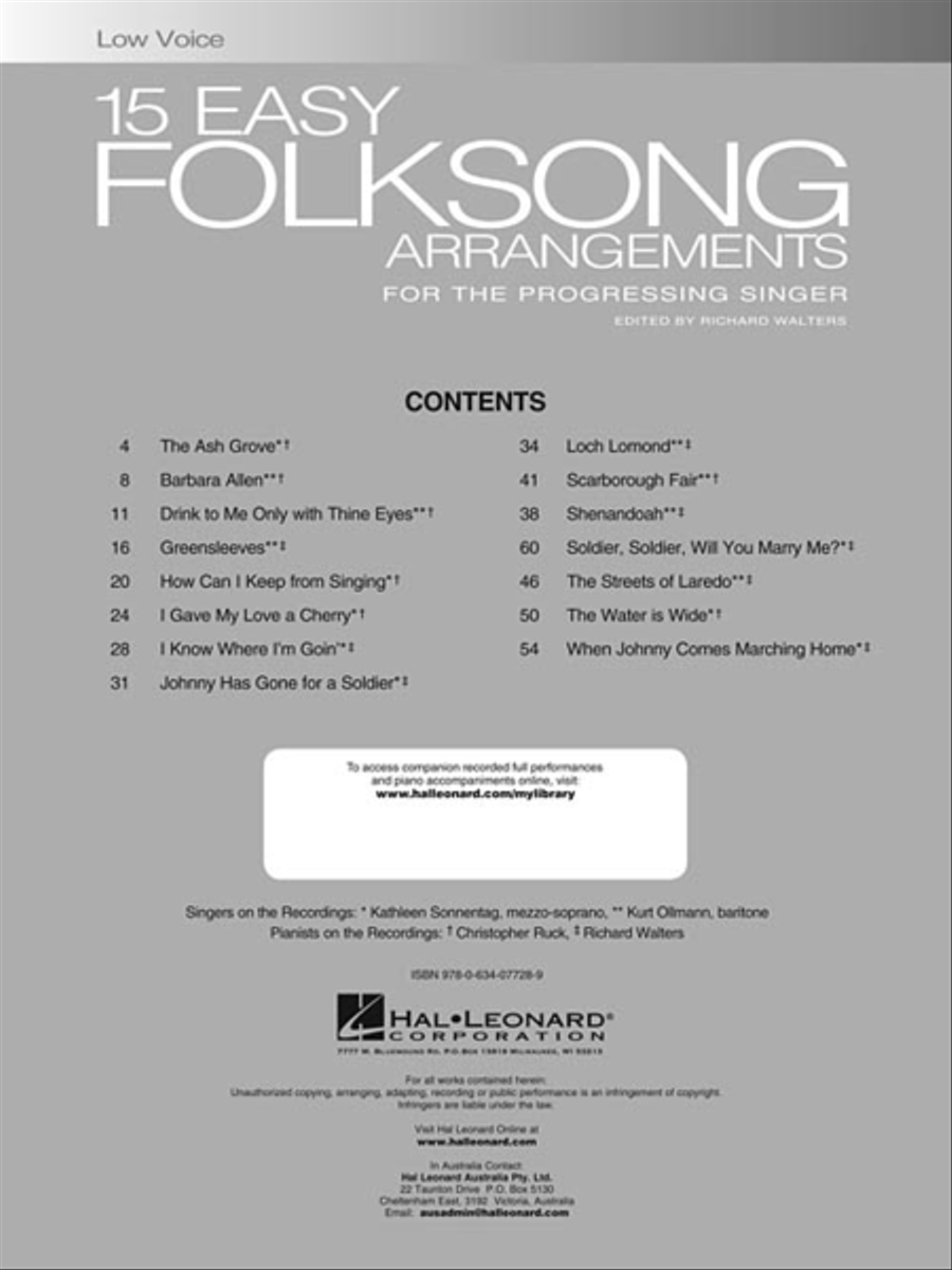 15 Easy Folksong Arrangements image number null