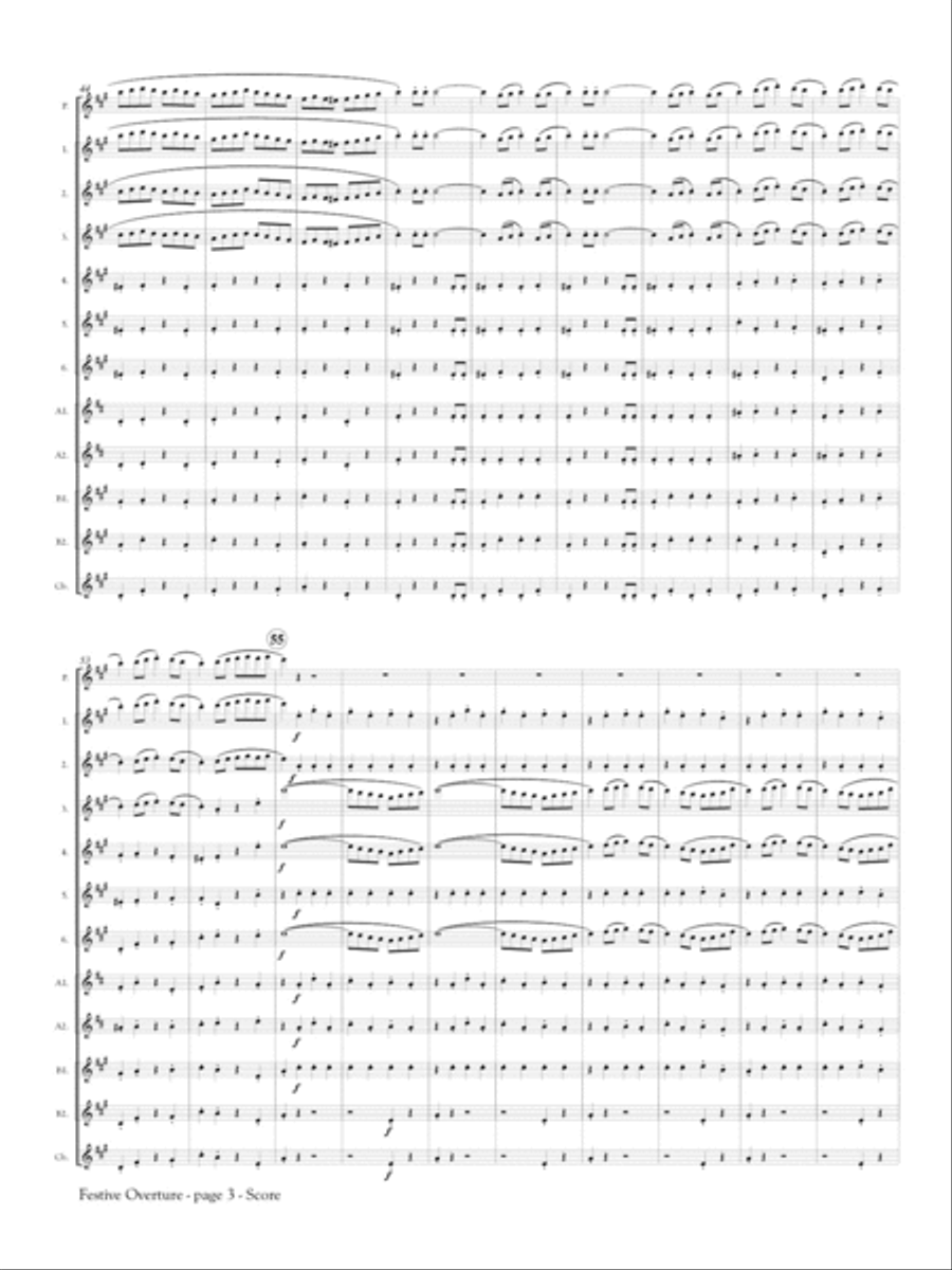 Festive Overture for Flute Orchestra Flute Choir scores gallery preview page 3