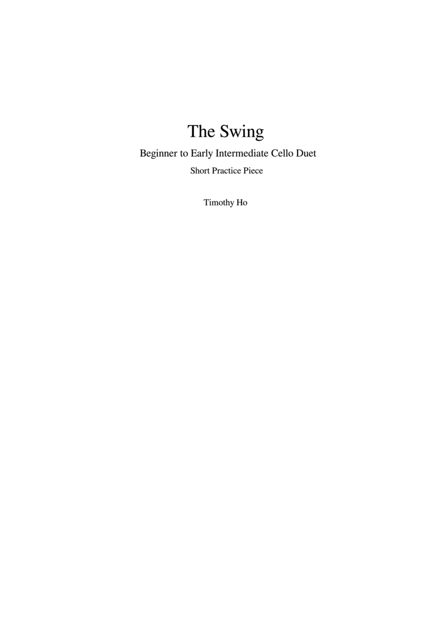 The Swing The Swing Cello Solo scores gallery preview page 1