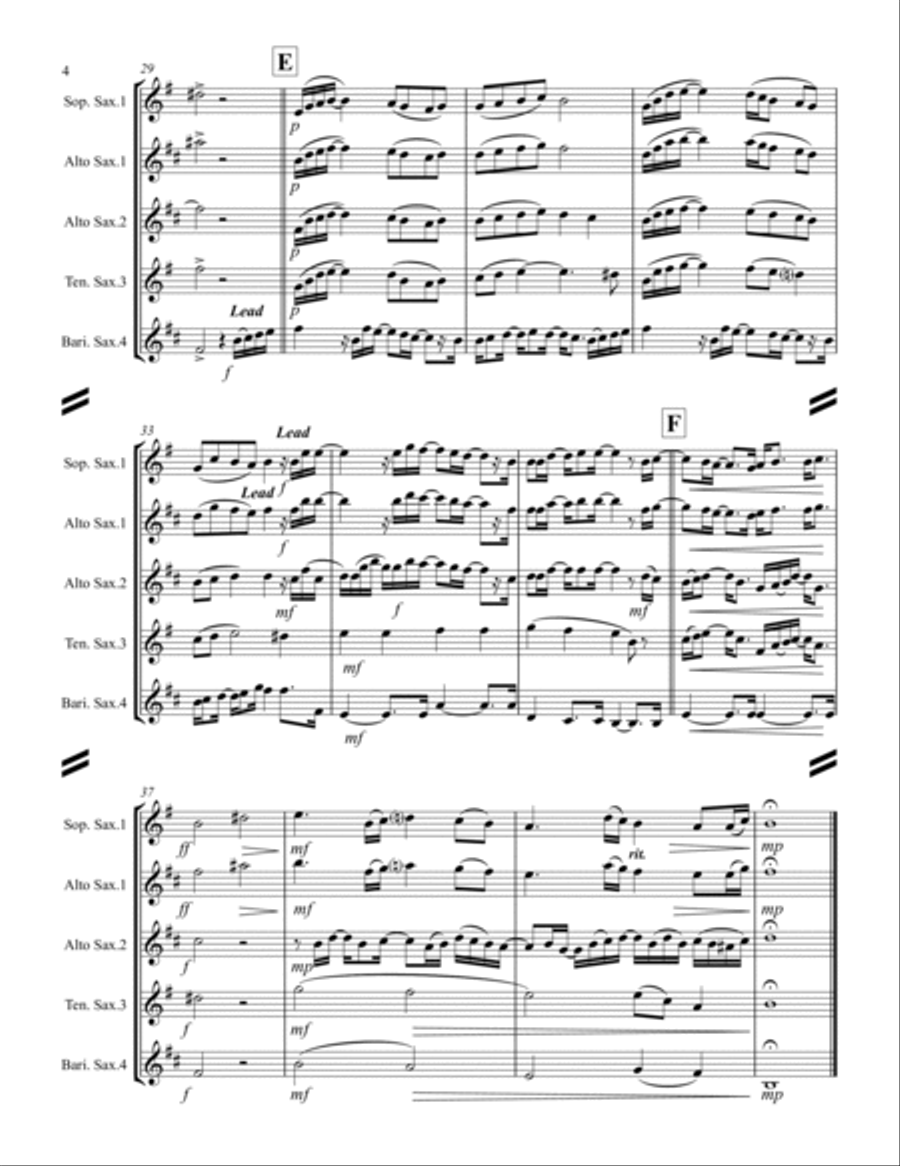 Mary, Did You Know? Saxophone Quartet scores gallery preview page 5