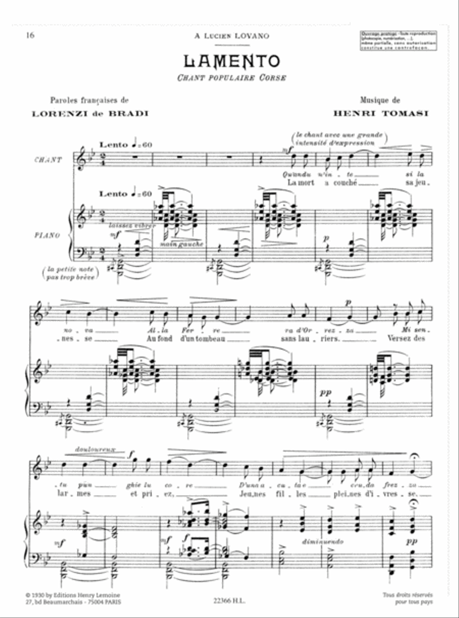 Melodies populaires corses (6) Medium Voice scores gallery preview page 6