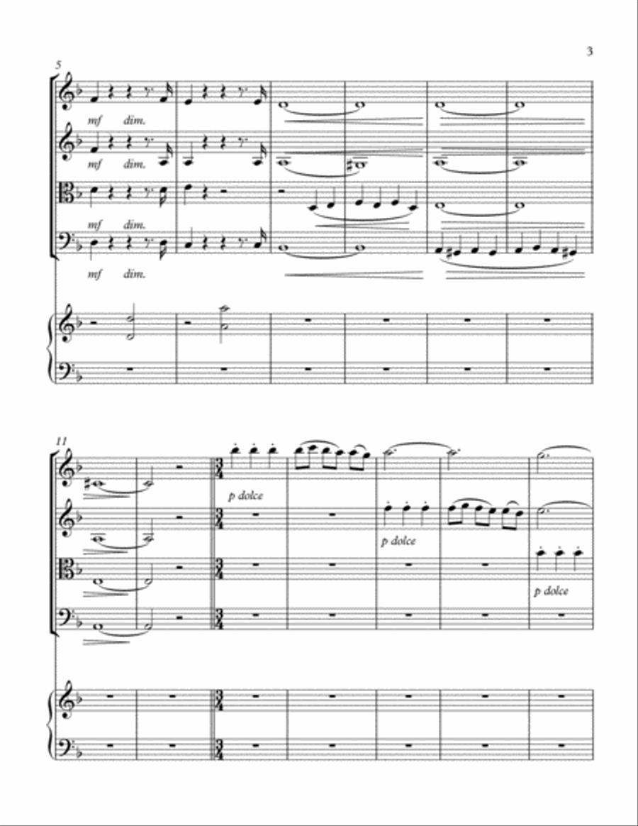 Sacred Overture for piano quintet String Quartet scores gallery preview page 3