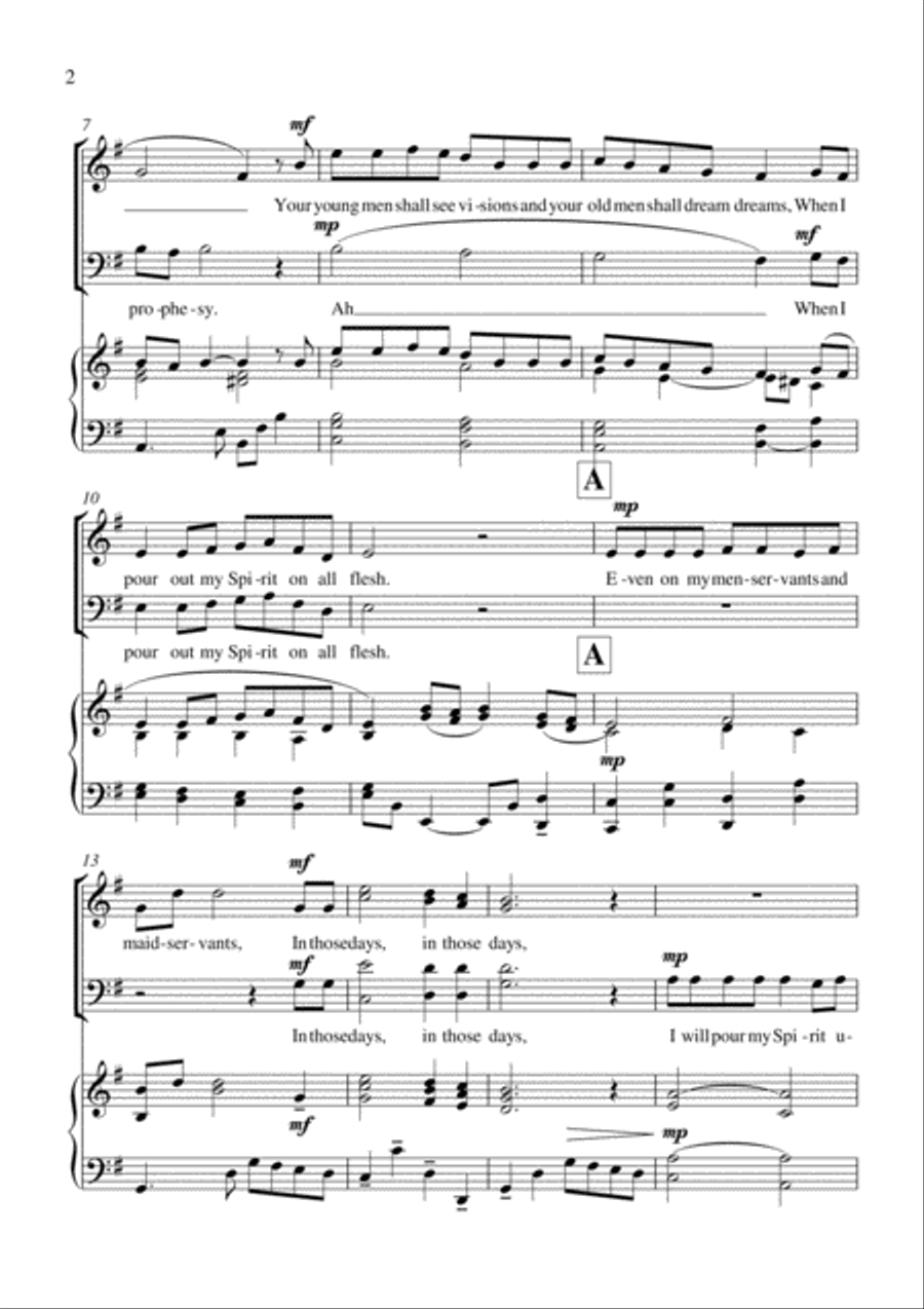 Song of Joel (I will pour out my Spirit on all flesh) 4-Part scores gallery preview page 3