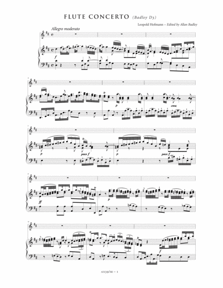 Flute Concerto in D major (Badley D3, Study Edition)